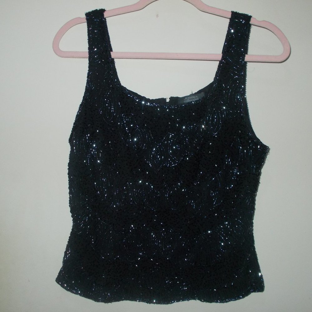 Dress Barn Beaded Top Black Size Medium